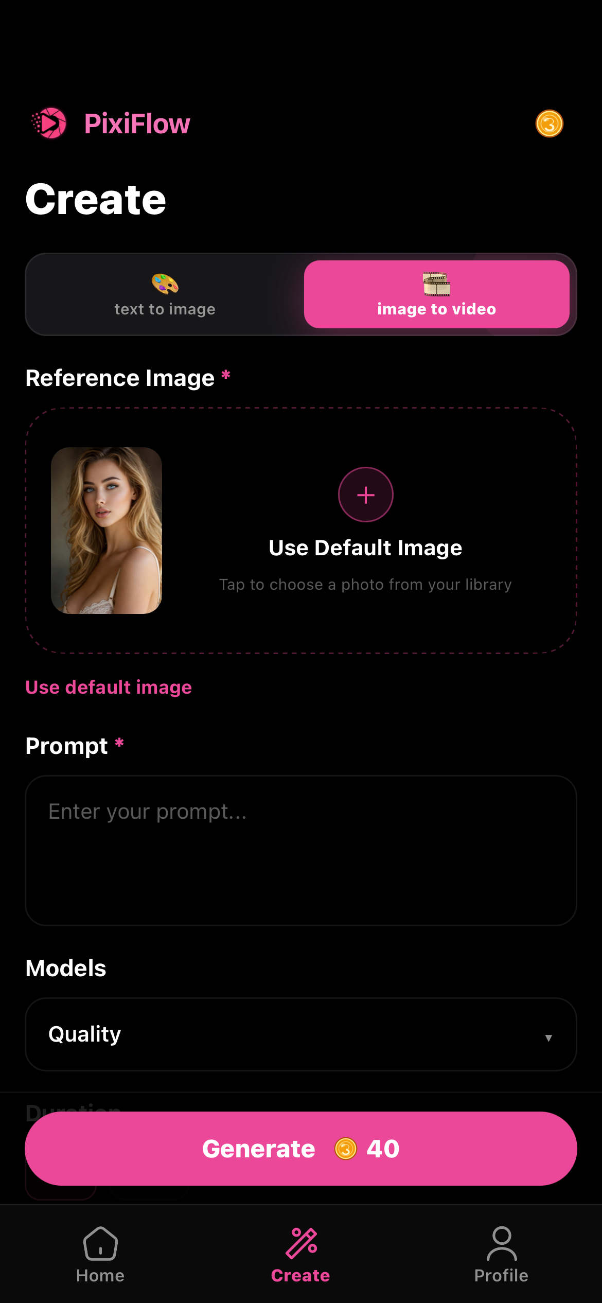 Create image to video with prompt
