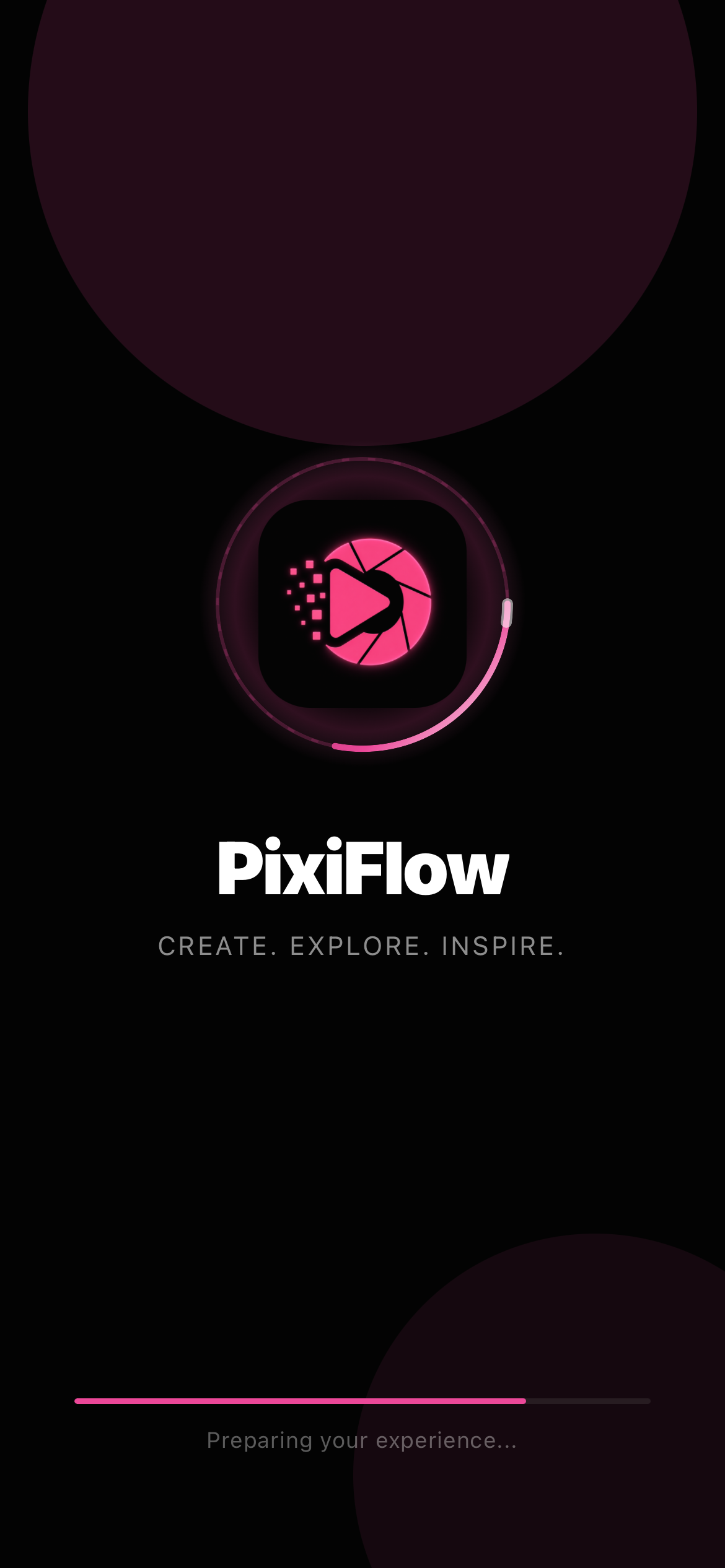 PixiFlow splash screen